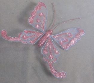 5" Pink Glitter Butterfly