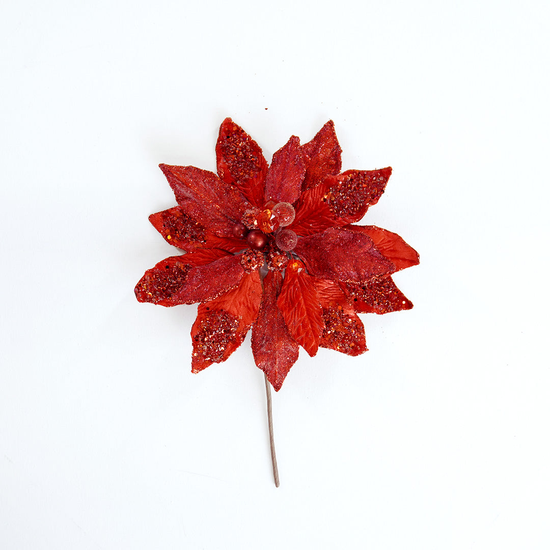 10" Poinsettia Clip
