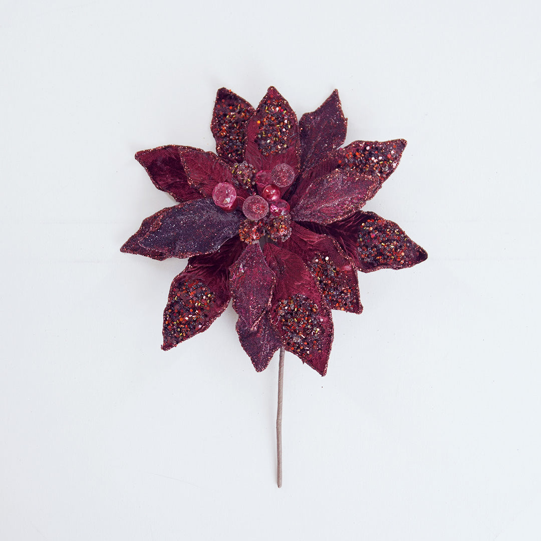 10" Poinsettia Clip