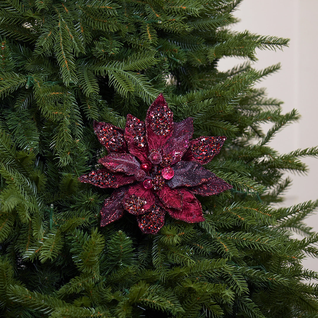 10" Poinsettia Clip