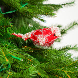6" Snowy Red Bird Clip