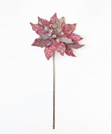 18" Icy Poinsettia Stem