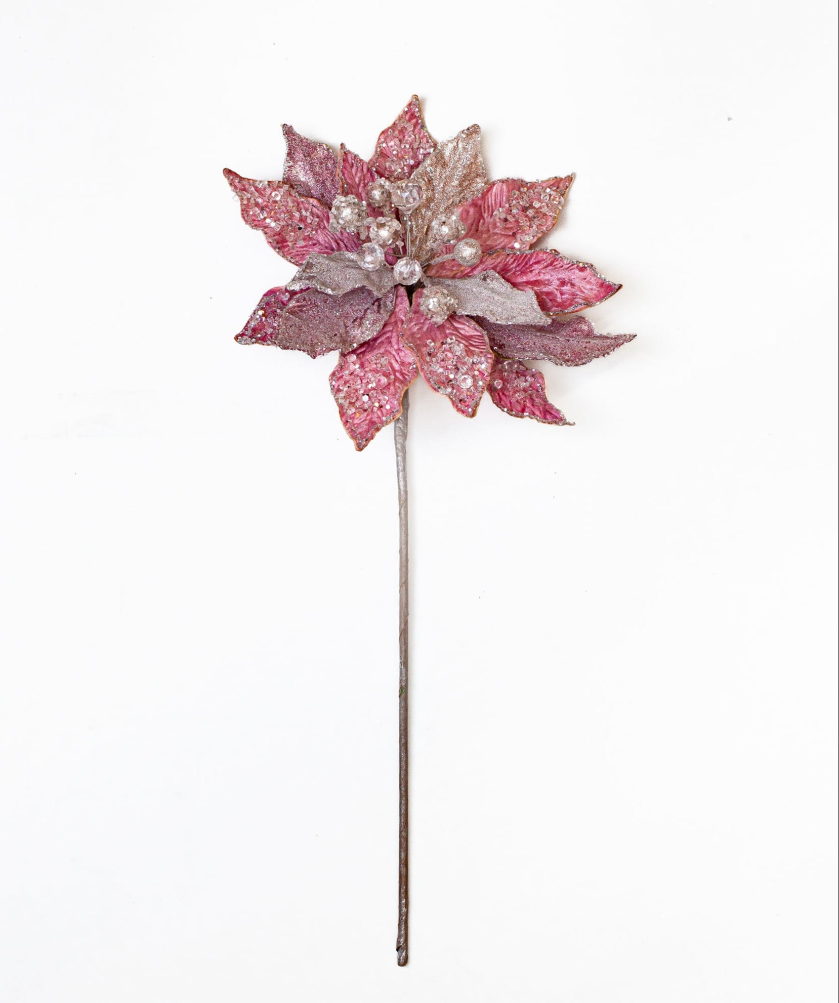 18" Icy Poinsettia Stem