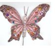 7" Pink Butterfly Clip with Mutil Color Jewels