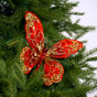8" Red & Gold Butterfly Clip