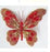 8" Red & Gold Butterfly Clip