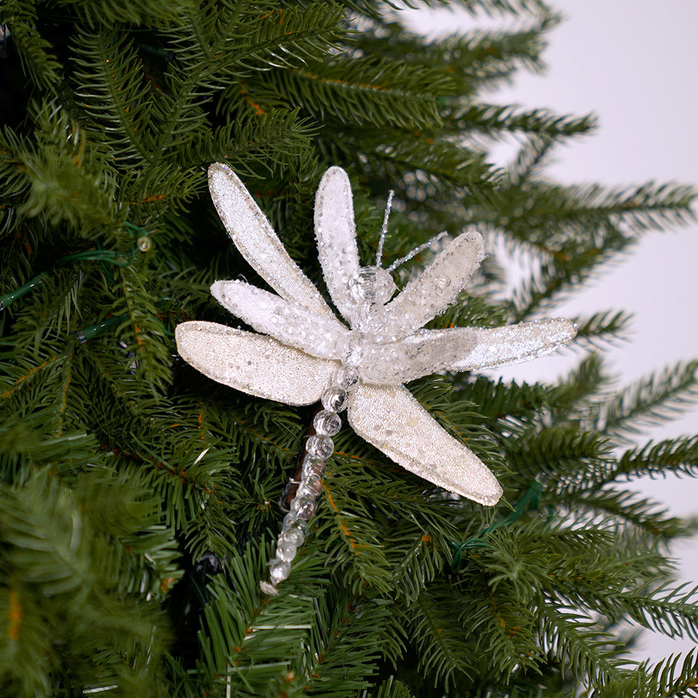 7" Icy Pearl Dragonfly Clip