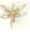 7" Ivory & Gold Dragonfly Clip