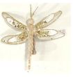 7" Ivory & Gold Dragonfly Clip