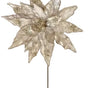14" Champagne Gold Poinsettia Stem