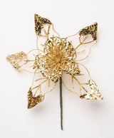 8" Glitter Mesh Poinsettia