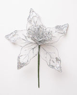 8" Glitter Mesh Poinsettia