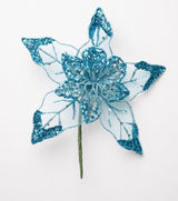 8" Glitter Mesh Poinsettia