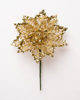 6" Glitter Poinsettia Stem