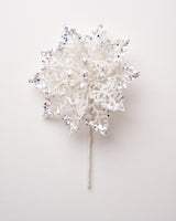 6" Glitter Poinsettia Stem