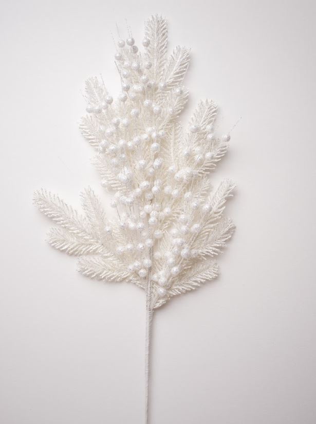 31" White Berry Snow Branch