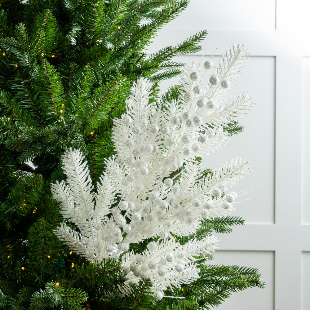 31" White Berry Snow Branch