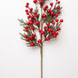 26" Red Berry With Leaves Spray