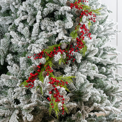 4 FT Red Berry With Leaves Garland