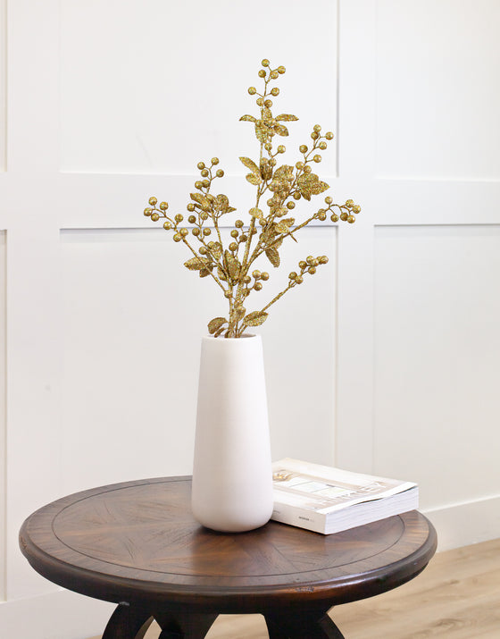 25" Glitter Leaf Spray