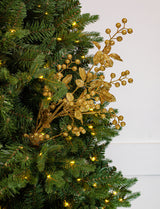 25" Glitter Leaf Spray