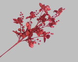 25" Glitter Leaf Spray