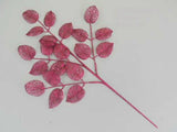 29" Glitter Leaf Spray