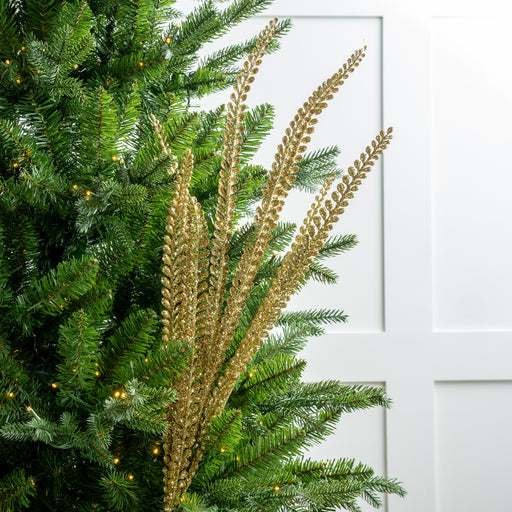 27" Gold Glitter Fern