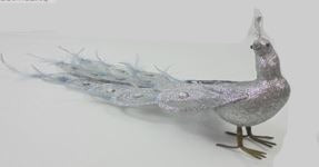 20" Cellini Glitter Peacock with Feathers