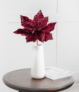 15" Poinsettia Velvet Stem