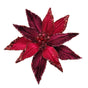 14" Glitter Sequin Edge Poinsettia Clip