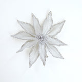 12" Silver Poinsettia Clip