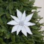 12" Silver Poinsettia Clip