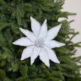 12" Silver Poinsettia Clip