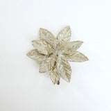 14" Platinum Poinsettia Stem