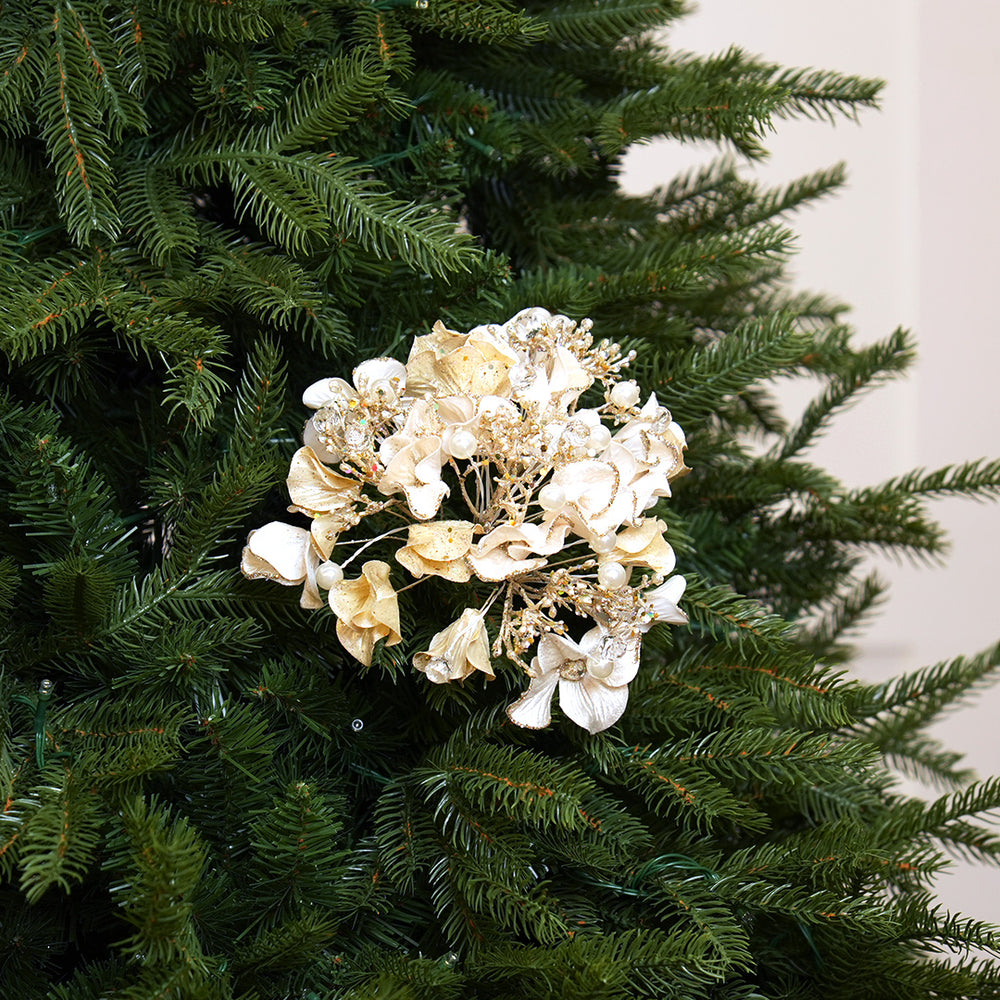 20" Ivory Hydrangea Leaf Stem