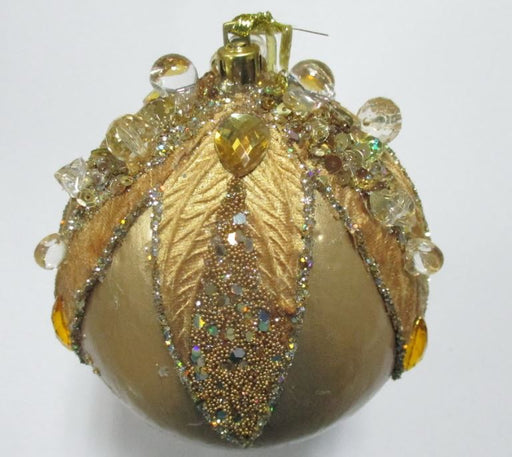 4" Gold Beaded & Sequined Ornament