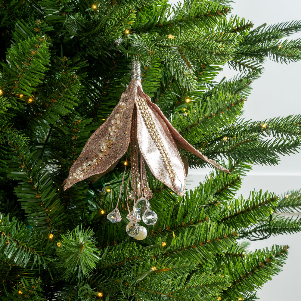 9" Beaded Flower Ornament