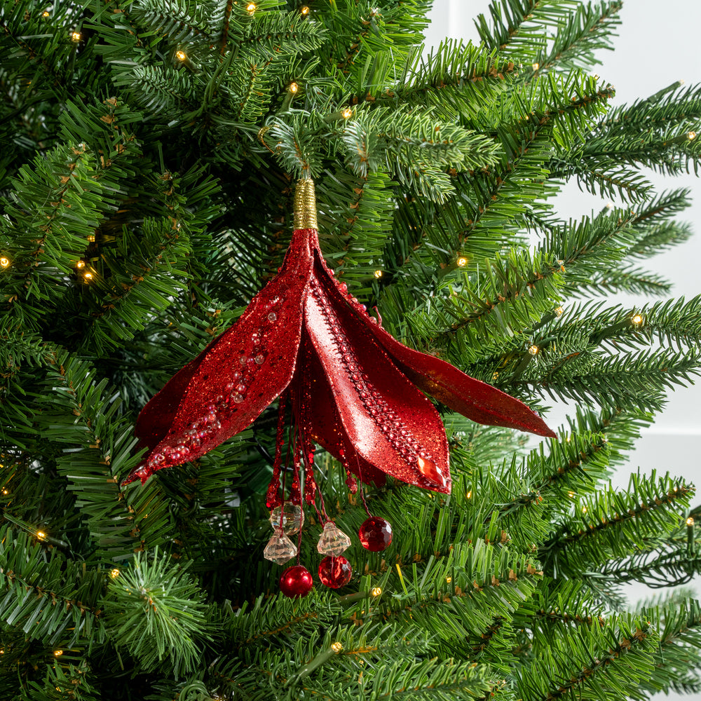 9" Beaded Flower Ornament