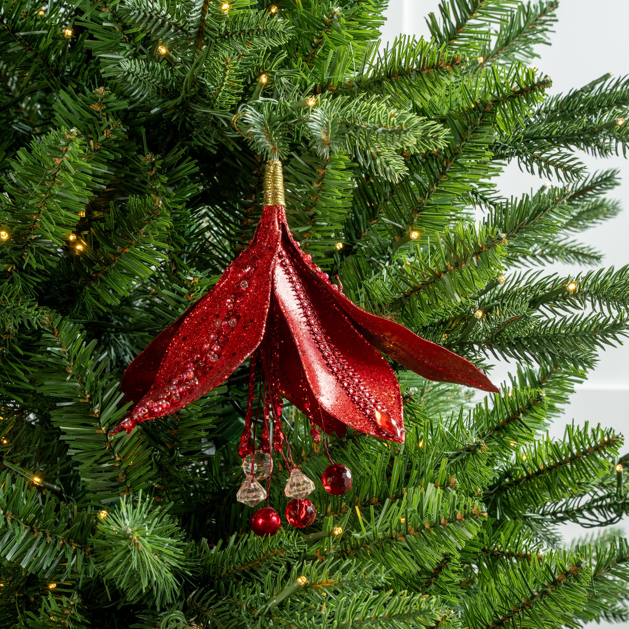 9" Beaded Flower Ornament