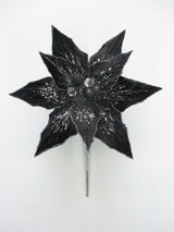 12" Glitter Poinsettia Pick