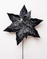 12" Glitter Poinsettia Pick
