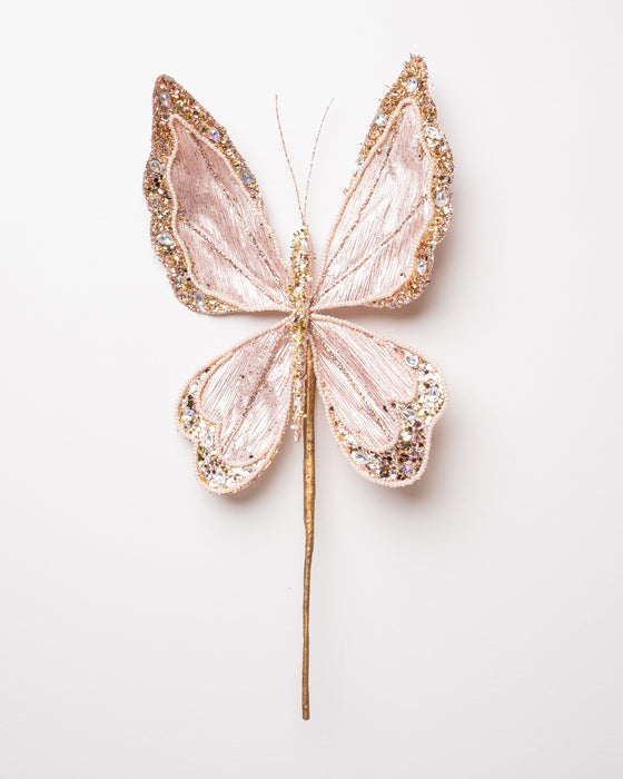 9" Pink Diamond Glitter Butterfly