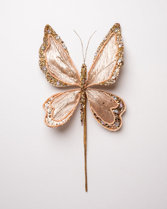 9" Cappuccino Diamond Glitter Butterfly