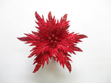 12" Glitter Poinsettia Clip