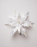 12" Glitter Poinsettia Clip