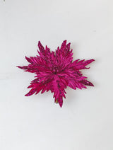 12" Glitter Poinsettia Clip