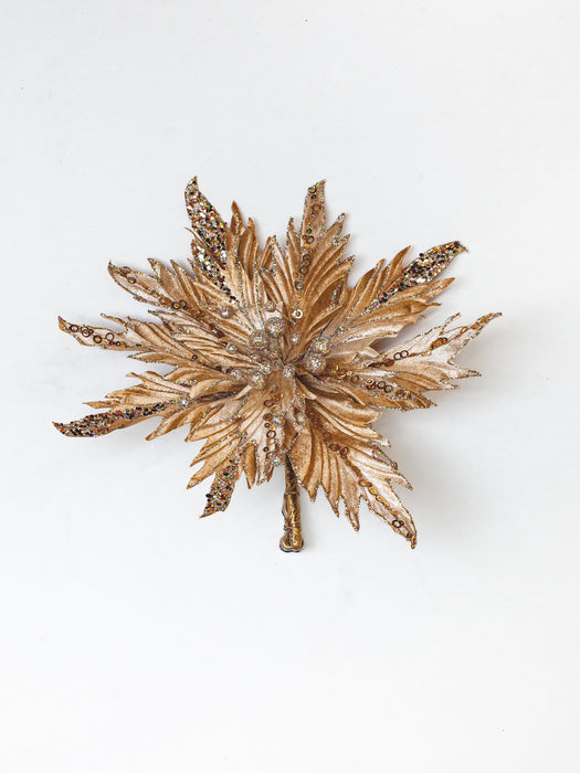 12" Glitter Poinsettia Clip