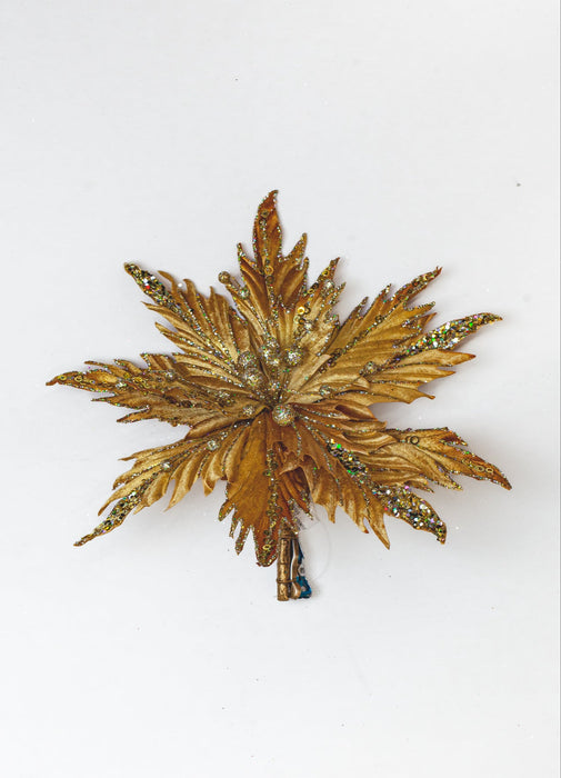 12" Glitter Poinsettia Clip