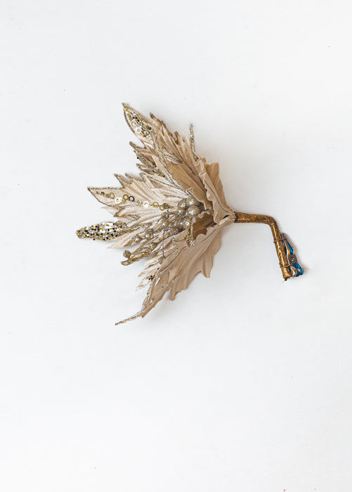 12" Glitter Poinsettia Clip